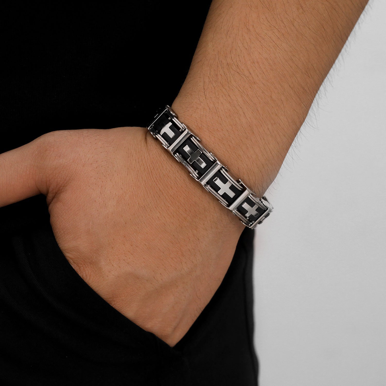 Titanium Steel Cross Bracelet - Pindu