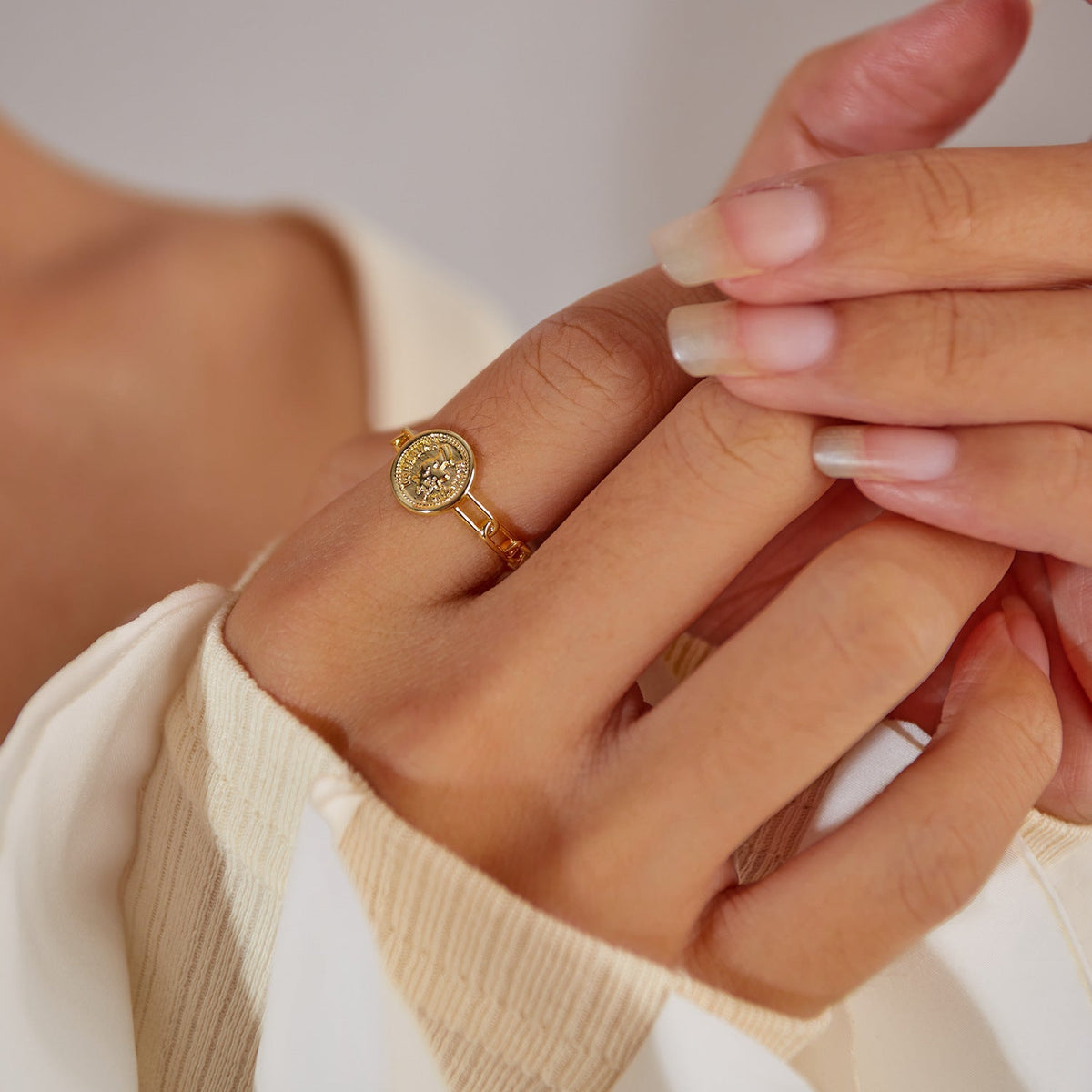 Adjustable Open Ring – Round Design